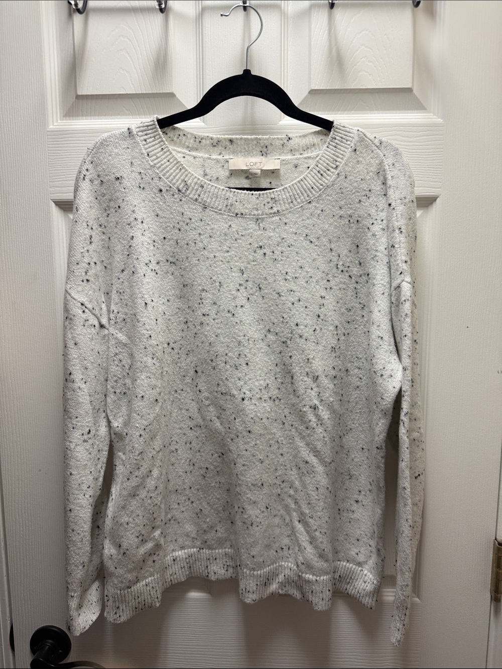 LOFT Ivory Speckled Knit Pullover